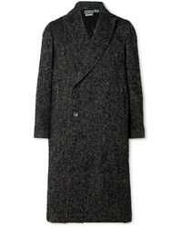 Blue Blue Japan - Double-breasted Wool-blend Tweed Coat - Lyst