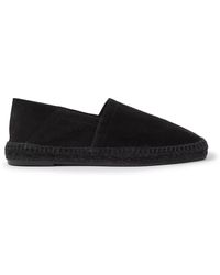 Tom Ford Barnes Collapsible-heel Suede Espadrilles in Black for Men Mens Shoes Slip-on shoes Espadrille shoes and sandals 