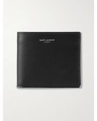 Saint Laurent - Leather Bi-Fold Wallet With Logo For - Lyst