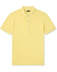 Tom Ford - Slim-fit Lyocell And Cotton-blend Piqué Polo Shirt - Lyst