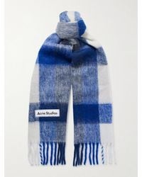 Acne Studios - Vally Strickschal mit Karomuster und Fransen - Lyst