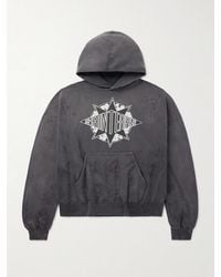 SAINT Mxxxxxx - Denim Tears Logo-Print Distressed Cotton-Jersey Hoodie - Lyst