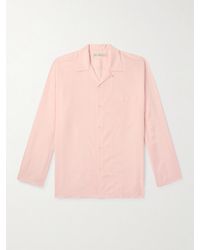 Umit Benan - Camp-collar Silk-poplin Shirt - Lyst