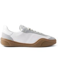 Acne Studios - Bars Low Suede-Trimmed Leather Sneakers - Lyst