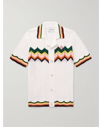 Casablancabrand - Camicia in cotone crochet con righe - Lyst