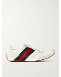 Gucci - Legacy Webbing And Suede-trimmed Mesh Sneakers - Lyst