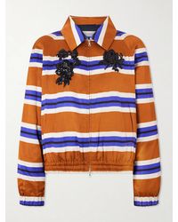 Dries Van Noten - Vinny's Striped Embellished Satin Blouson Jacket - Lyst