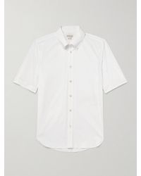 McQueen - Brad Pitt Button-Down Collar Cotton-Blend Poplin Shirt - Lyst