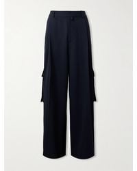 Dries Van Noten - Wide-Leg Pleated Wool-Twill Cargo Trousers - Lyst