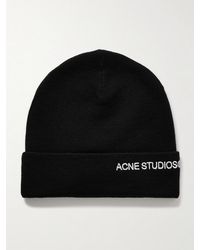 Acne Studios - Logo-Embroidered Wool-Blend Beanie - Lyst