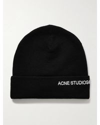 Acne Studios - Logo-embroidered Wool-blend Beanie - Lyst