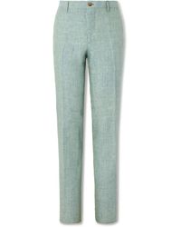 Etro - Slim-fit Straight-leg Linen Suit Trousers - Lyst