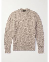 Loro Piana - Mélange Cable-knit Wool And Cashmere-blend Sweater - Lyst