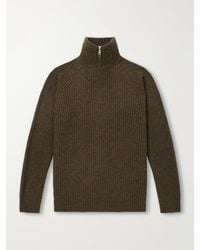 Ghiaia - Ribbed Wool Half-Zip Sweater - Lyst