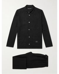 Desmond & Dempsey Linen Pyjama Set - Black