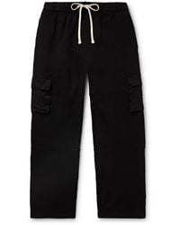 Les Tien - Heavyweight Straight-Leg Structured-Fleece Cotton-Jersey Drawstring Cargo Trousers - Lyst