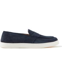 George Cleverley - Joey Full-grain Suede Penny Loafers - Lyst