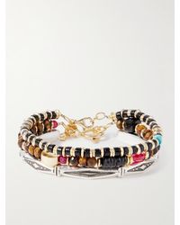 Peyote Bird - Set Di Tre Bracciali Con Finitura Oro 14 Carati, Sterling E Rubini - Lyst