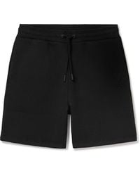 Ami Paris - Straight-leg Logo-embossed Cotton-blend Jersey Drawstring Shorts - Lyst