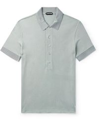 Tom Ford - Slim-fit Ribbed-knit Polo Shirt - Lyst