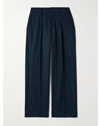 NN07 - Kay 1080 Straight-Leg Pleated Organic Cotton-Poplin Trousers - Lyst