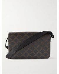 Celine - Triomphe Mini Leather-Trimmed Logo-Print Coated-Canvas Messenger Bag - Lyst