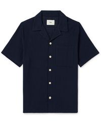 Folk - Convertible-collar Cotton-gauze Shirt - Lyst