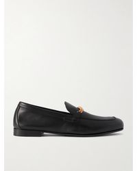 Versace - Logo-Embellished Leather Loafers - Lyst