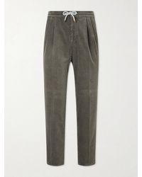 Brunello Cucinelli - Straight-Leg Cotton-Corduroy Drawstring Trousers - Lyst