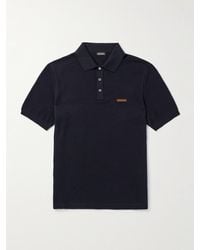 ZEGNA - Slim-Fit Cotton-Piqué Polo Shirt - Lyst