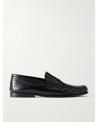 TOTEME - Croc-Effect Leather Loafers - Lyst