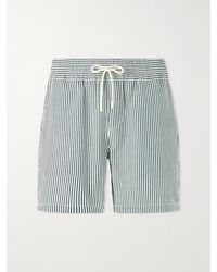 Portuguese Flannel - Atlantico Straight-Leg Striped Cotton-Seersucker Shorts - Lyst
