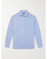 Ralph Lauren - Camp-Collar Linen-Chambray Shirt - Lyst