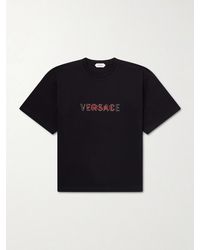 Versace - Logo-Detailed Cotton-Jersey T-Shirt - Lyst