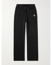 Celine - Triomphe Straight-Leg Logo-Embroidered Cotton And Cashmere-Blend Jersey Sweatpants - Lyst