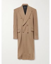 Balenciaga - Oversized Double-Breasted Distressed Wool-Felt Coat - Lyst