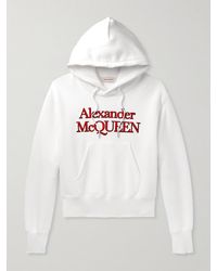 Alexander McQueen - Logo-embroidered Cotton-jersey Hoodie - Lyst
