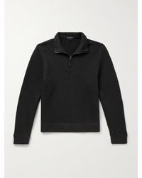 James Perse - Cozy Cotton-Blend Jersey Half-Zip Sweatshirt - Lyst