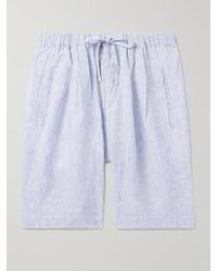 Massimo Alba - Kevin Straight-Leg Pleated Linen Drawstring Shorts - Lyst