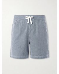 Drake's - Straight-Leg Striped Cotton Drawstring Shorts - Lyst