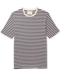 Folk - Striped Slub Cotton-Jersey T-Shirt - Lyst