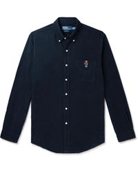 Polo Ralph Lauren - Button-down Collar Logo-embroidered Cotton-flannel Shirt - Lyst