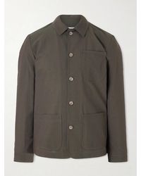 Altea - Virgin Wool-blend Seersucker Overshirt - Lyst