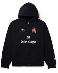 Balenciaga - 2024 Soccer Oversized Logo-detailed Cotton-jersey Zip-up Hoodie - Lyst