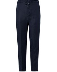 MR P. - James Slim-fit Straight-leg Linen-twill Drawstring Suit Trousers - Lyst