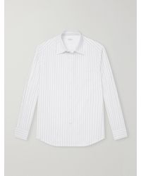 Brunello Cucinelli - Classic-Collar Pinstriped Cotton-Poplin Shirt - Lyst
