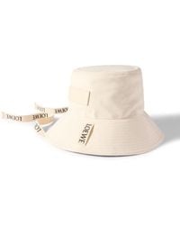 Loewe - Paula's Ibiza Logo-Appliquèd Cotton-Canvas Bucket Hat - Lyst
