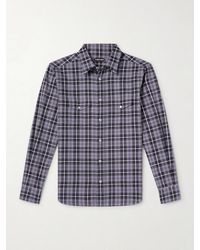 Tom Ford - Checked Cotton-twill Shirt - Lyst