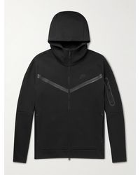 Nike Sportswear Taped Cotton-blend Tech Fleece Zip-up Hoodie - Black
