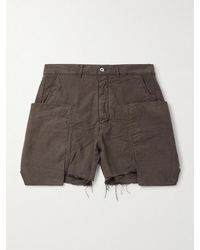 Rick Owens - Stefan Straight-leg Distressed Cotton Cargo Shorts - Lyst